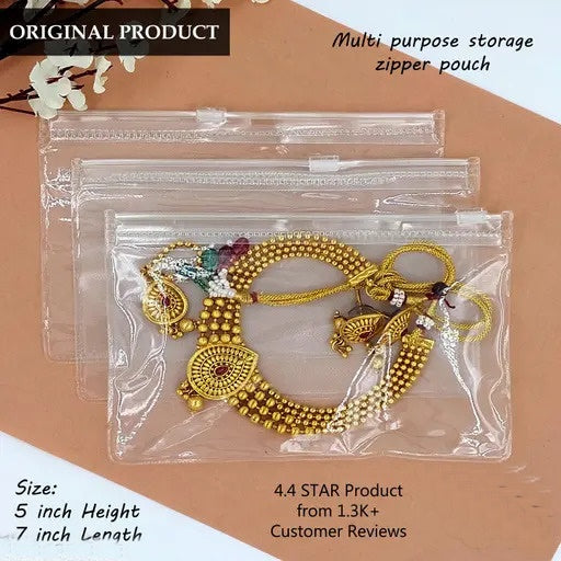 Multipurpose Storage Pouch pack of 10-Jewellery Pouch for Storage, Portable Makeup Pouch, Zipper Pouch