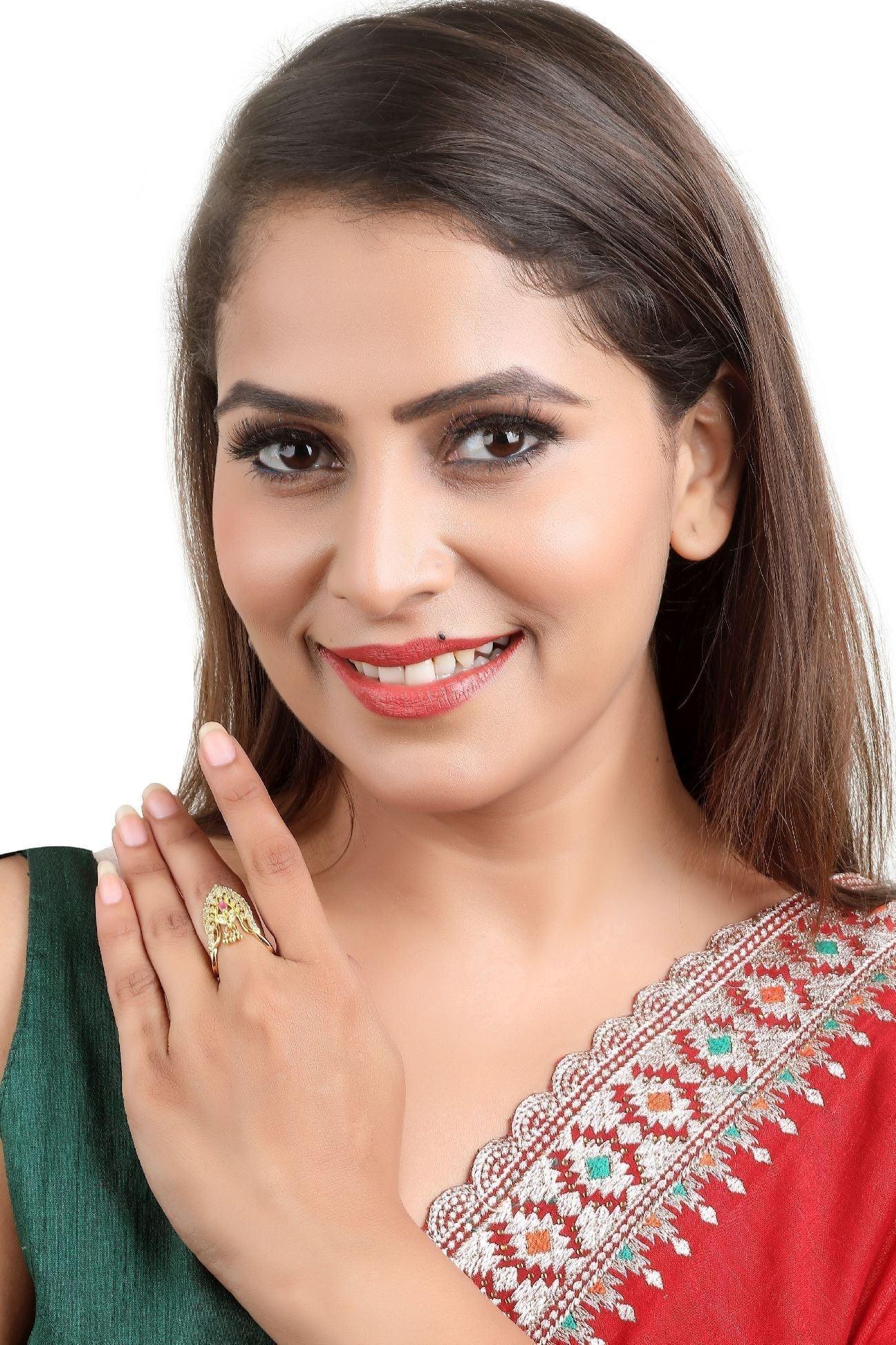 Adjustable Size Finger ring with Laxmi