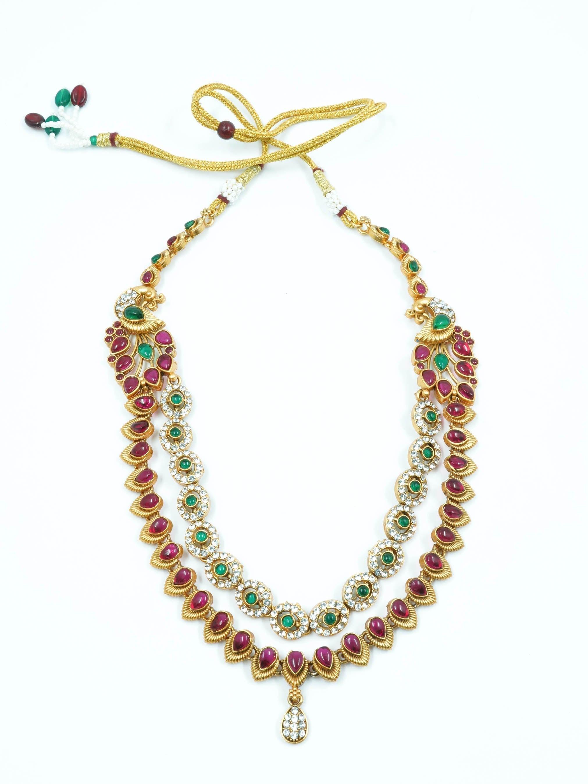 Antique Finish Best seller multicolor Short Necklace Set 12027N - Griiham