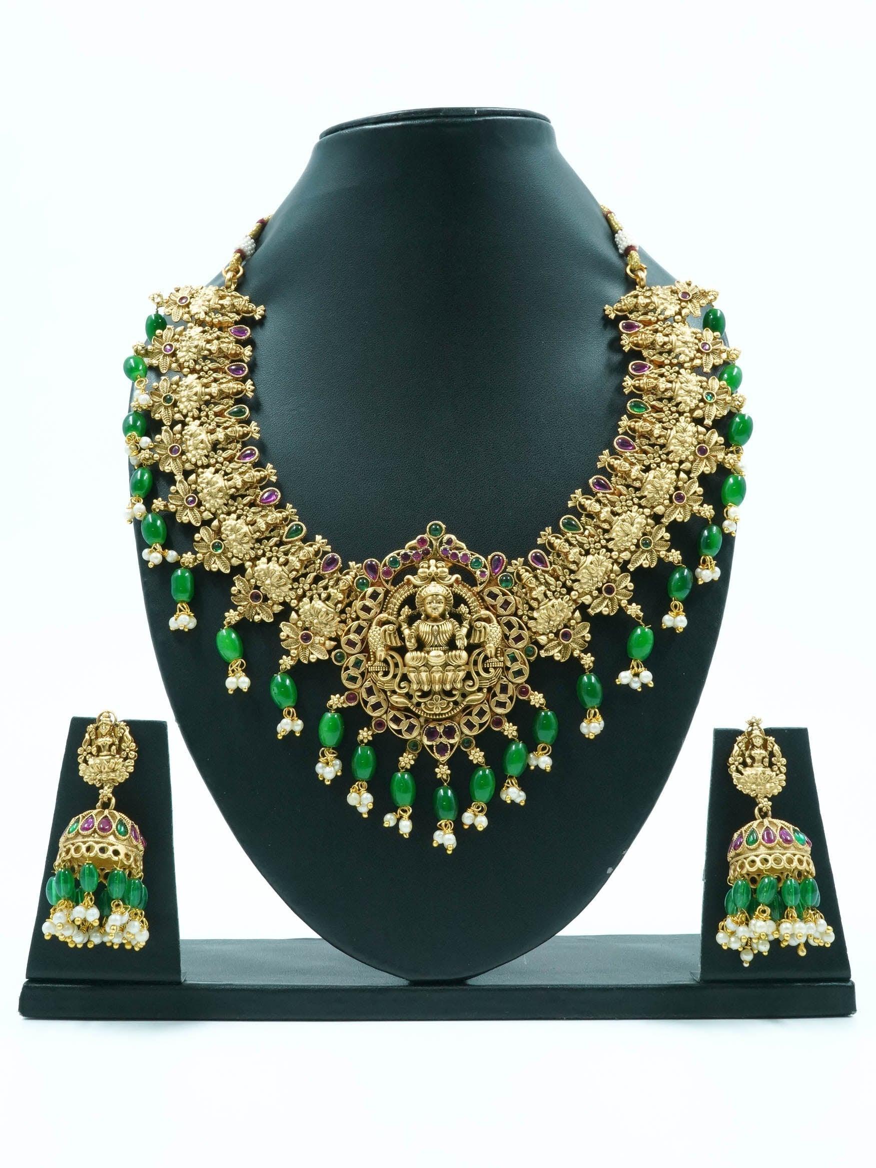 Antique Finish Best seller multicolor Short Necklace Set 12051N - Griiham