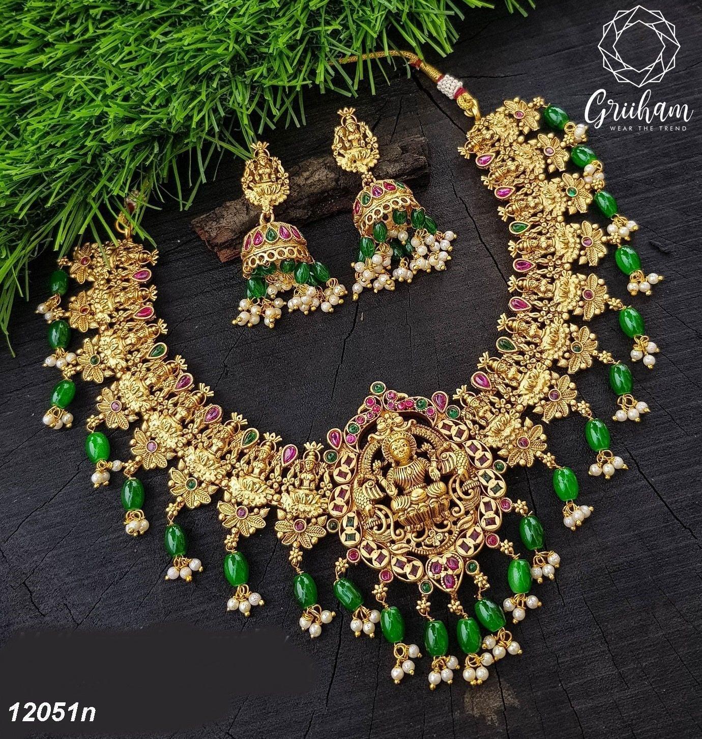 Antique Finish Best seller multicolor Short Necklace Set 12051N - Griiham