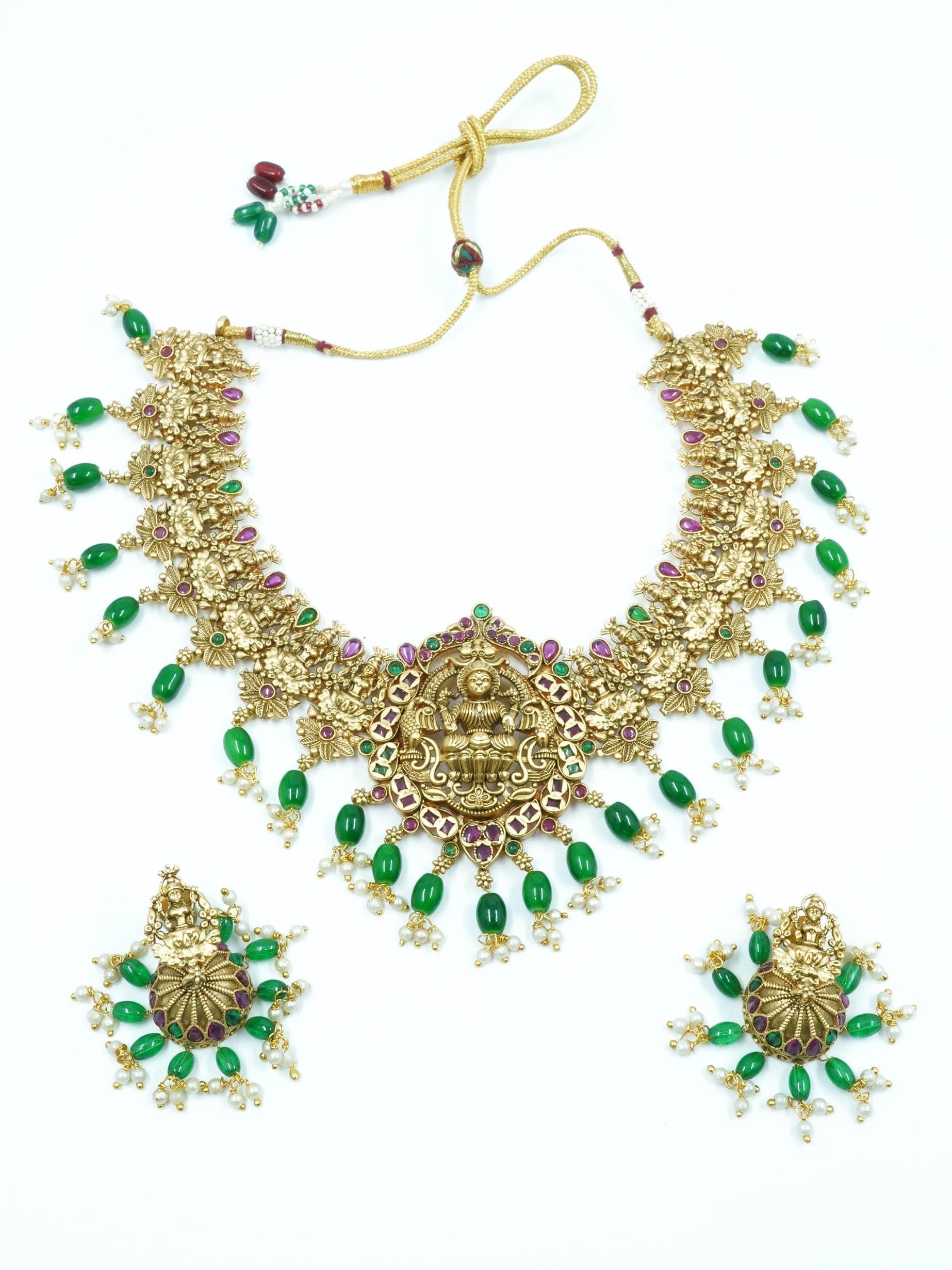 Antique Finish Best seller multicolor Short Necklace Set 12051N - Griiham