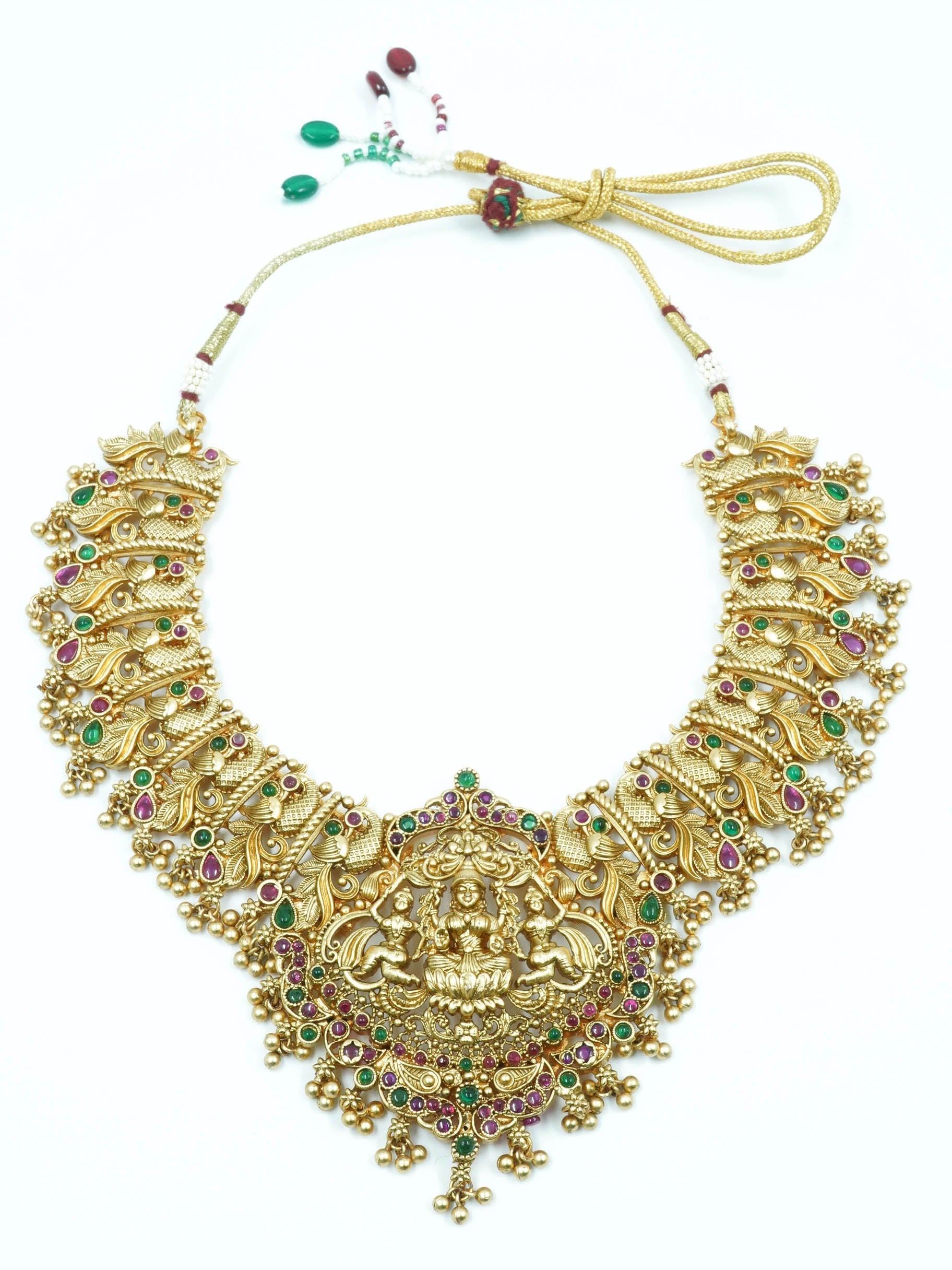 Antique Finish Best seller multicolor Short Necklace Set 12054N - Griiham