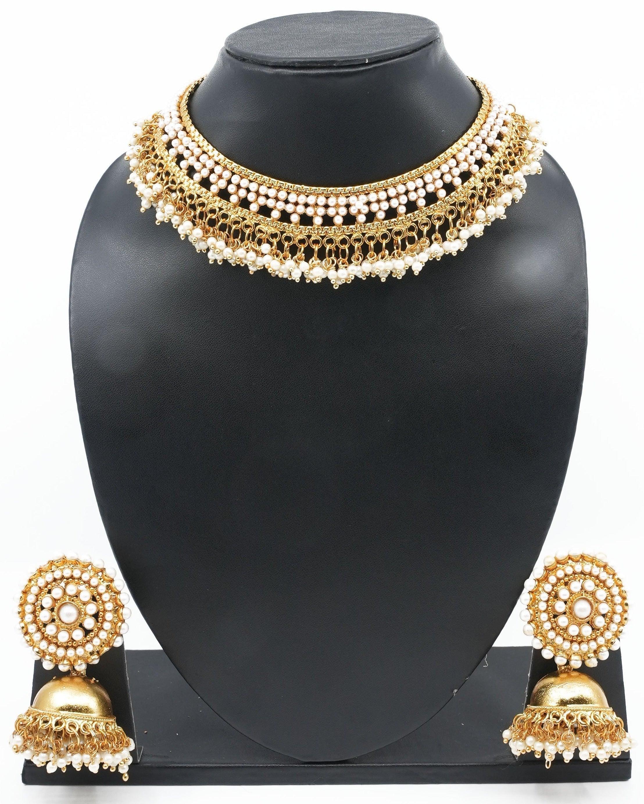 Antique Finish superhit design pearl short necklac - Griiham