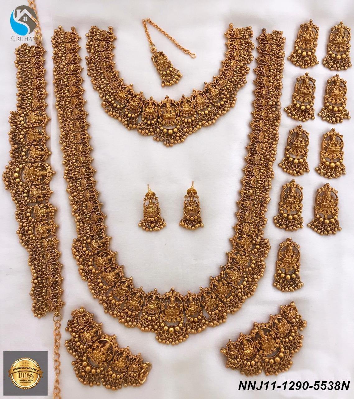 Antique Gold Finish Best Seller Full Bridal Set Combo 5538N