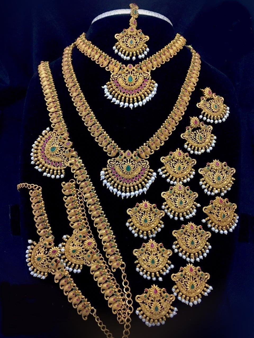 Antique Gold Finish Best Seller Full Bridal Set Combo NSN01-1450-3611N