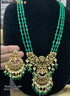 Antique Gold Finish Green mani beads chain High quality Cz Necklace set 10998N - Griiham