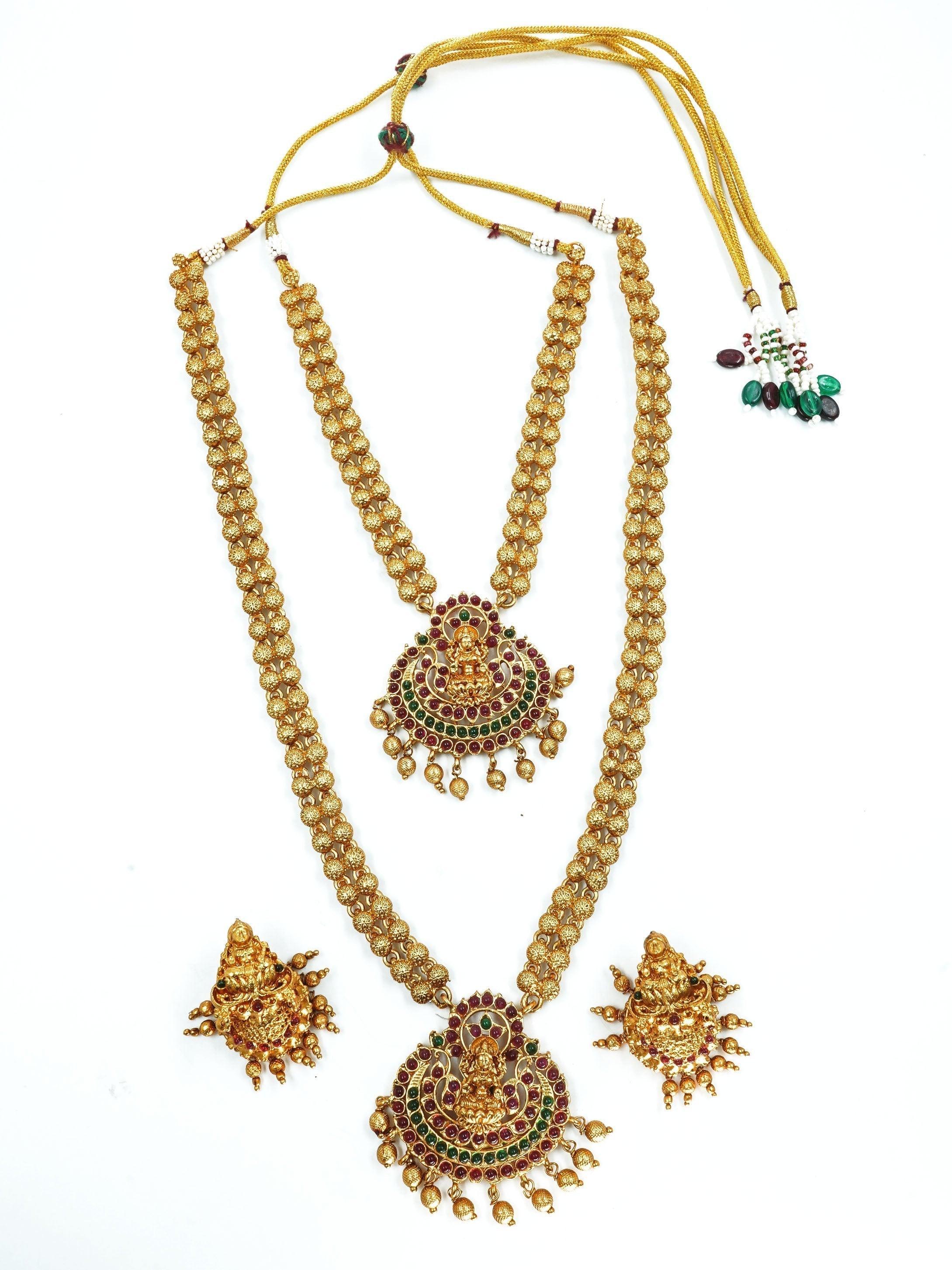 Antique Gold Finish Necklace Set Combo - Griiham