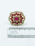 Antique Gold Plated Adjustable Size Designer Finger ring with Stones 10917N - Griiham