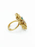 Antique Gold Plated Adjustable Size Designer Finger ring with Stones 11063N - Griiham