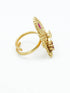 Antique Gold Plated Adjustable Size Designer Finger ring with Stones 11064N - Griiham