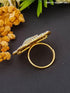 Antique Gold Plated Adjustable Size Designer Finger ring with Stones - Griiham