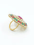 Antique Gold Plated Adjustable Size Designer Finger ring with Stones - Griiham