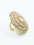 Antique Gold Plated Adjustable Size Designer Finger ring with Stones - Griiham