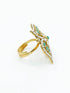 Antique Gold Plated Adjustable Size Designer Finger ring with Stones - Griiham