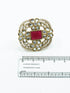 Antique Gold Plated Adjustable Size Designer Finger ring with Stones - Griiham