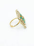 Antique Gold Plated Adjustable Size Designer Finger ring with Stones - Griiham