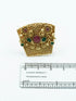 Antique Gold Plated Adjustable Size Designer Finger ring with Stones - Griiham