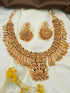 Antique Premium Gold Finish Laxmi pattern Necklace Set 11302N - Griiham