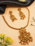 Antique Premium Gold Finish Laxmi pattern Necklace Set 11556N - Griiham