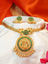 Antique Premium Gold Finish Laxmi pattern Necklace Set 11576N - Griiham