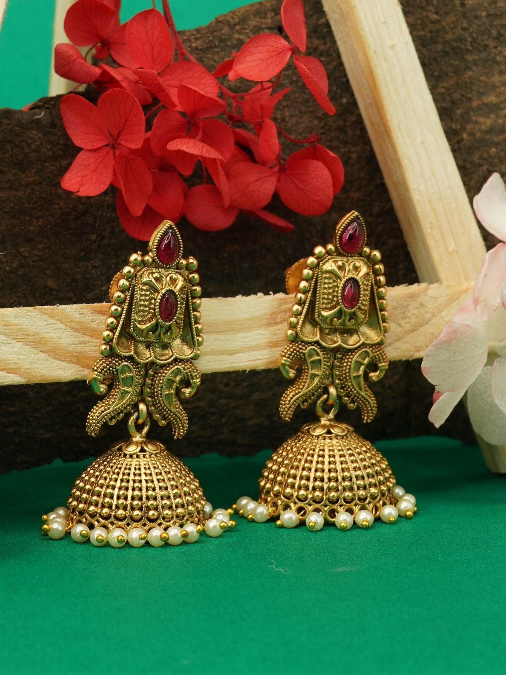 Antique finish Earring/jhumka 10344N - Griiham