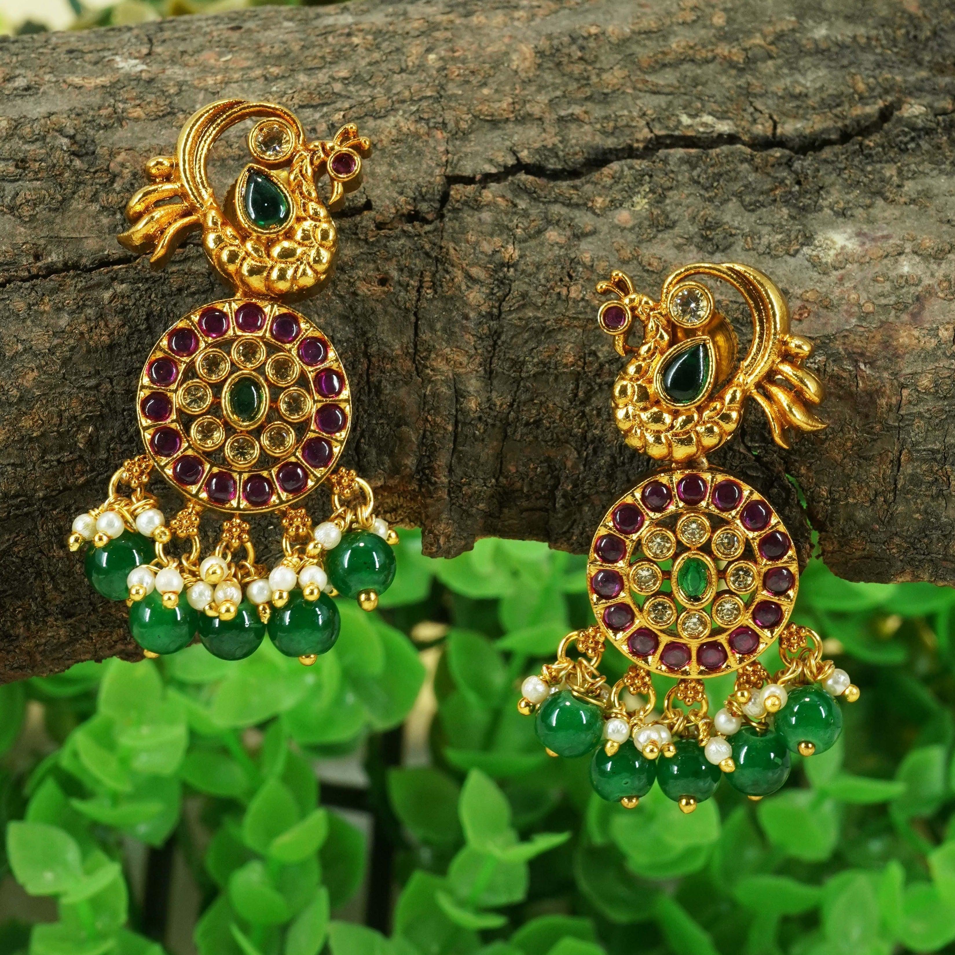 Antique finish Stud Earring/jhumka 10432N - Griiham