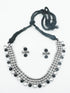 Antique silver /Oxidised silver/German silver plated short necklace set - Griiham