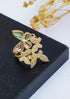 Butterfly Mother Of Pearl Cubic Zirconia Gold Plated Adjustable Ring - Griiham