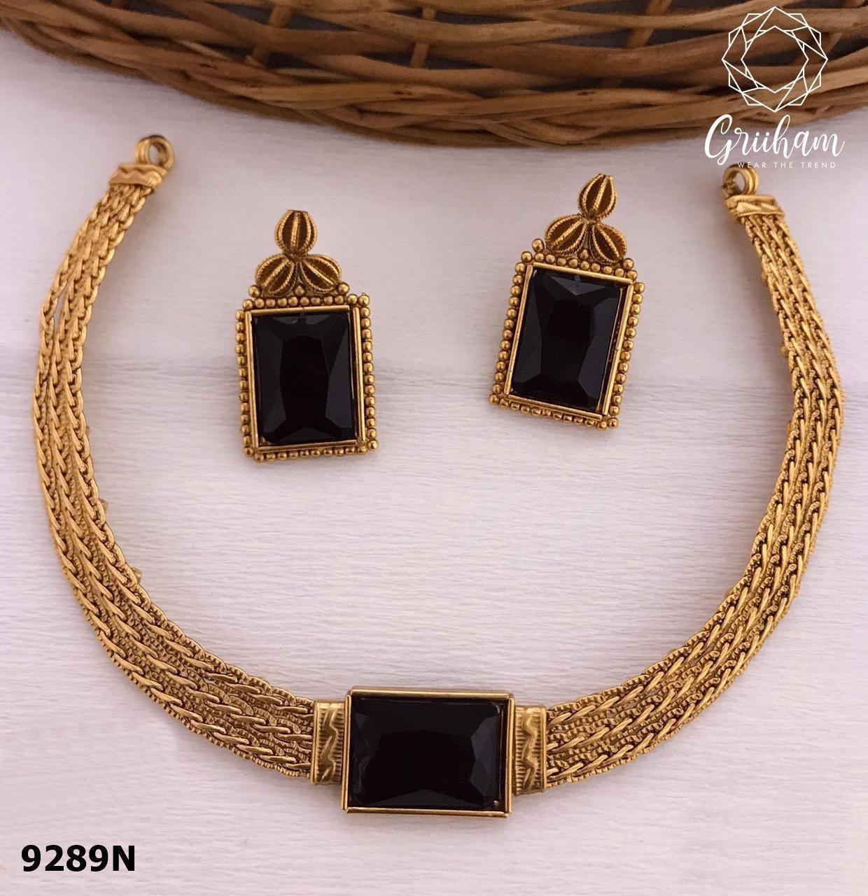 Choker with single stone 9310N-Griiham-Black-Griiham