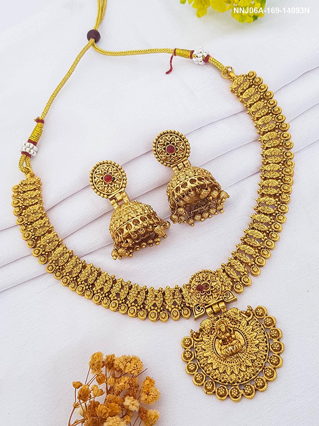 Classic Gold Plated Laxmi Necklace Set