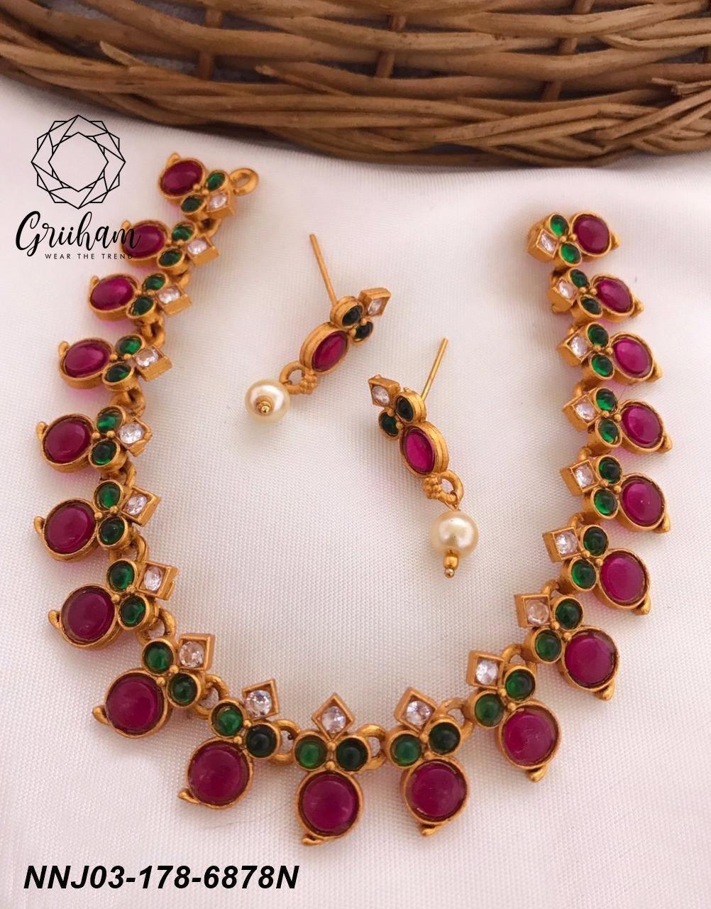 Color stone necklace Set 6878N