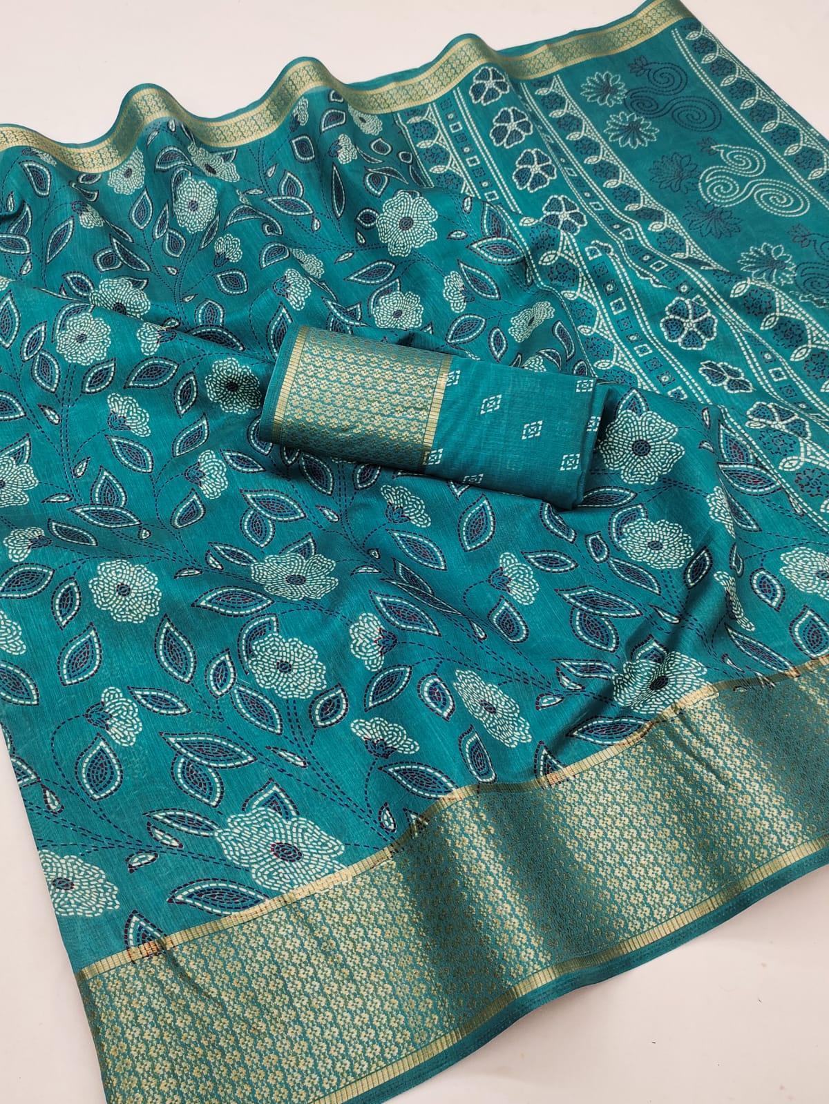 Cotton Semi-silk with Jacquard work border saree 20382N - Griiham