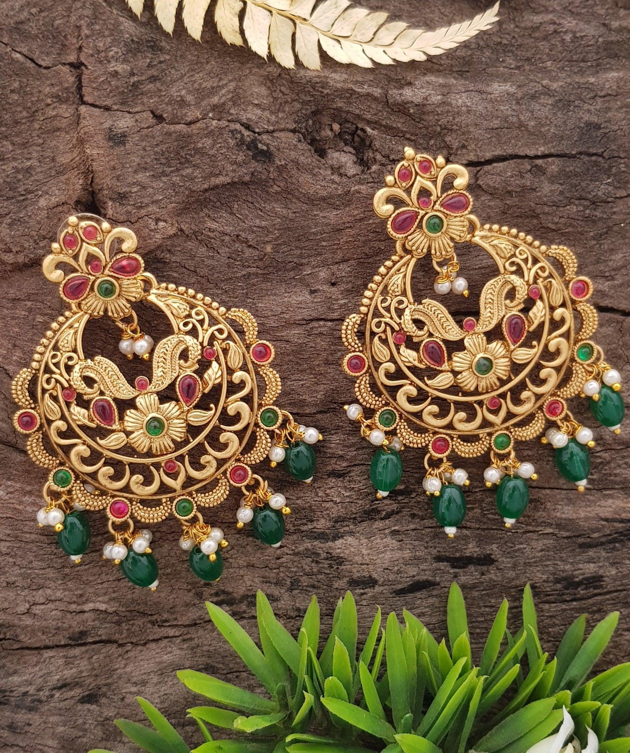 Cute Gold Plated Chandbali Jhumki 18934N - Griiham