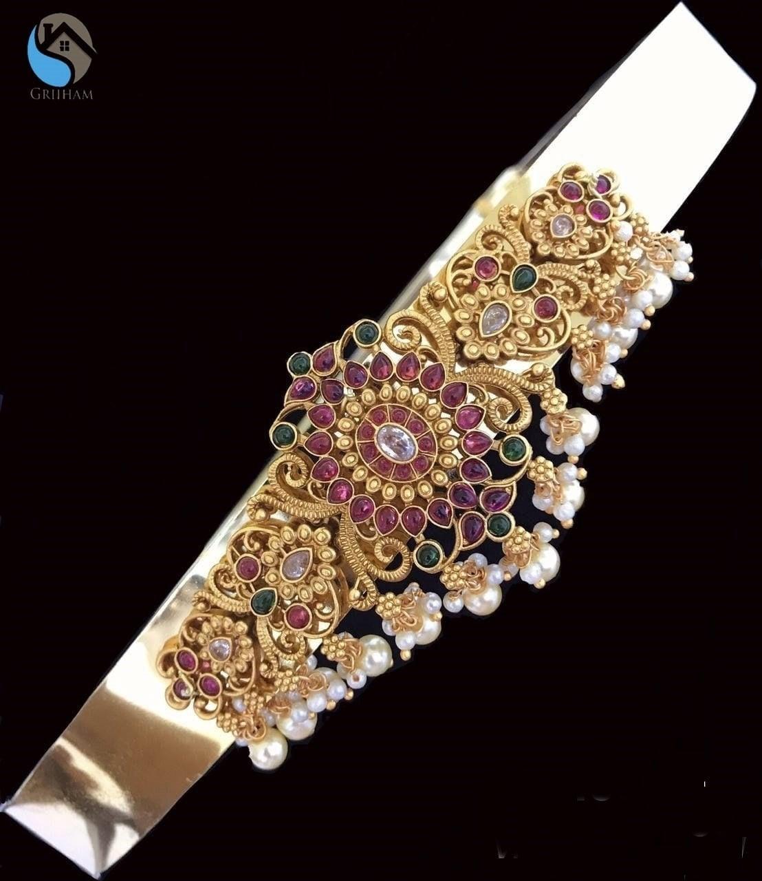 Designer adjustable Waistbelt / vadiyannam with fancy stone 5865N