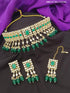 Designer colored stones choker Necklace set with tikka - Griiham