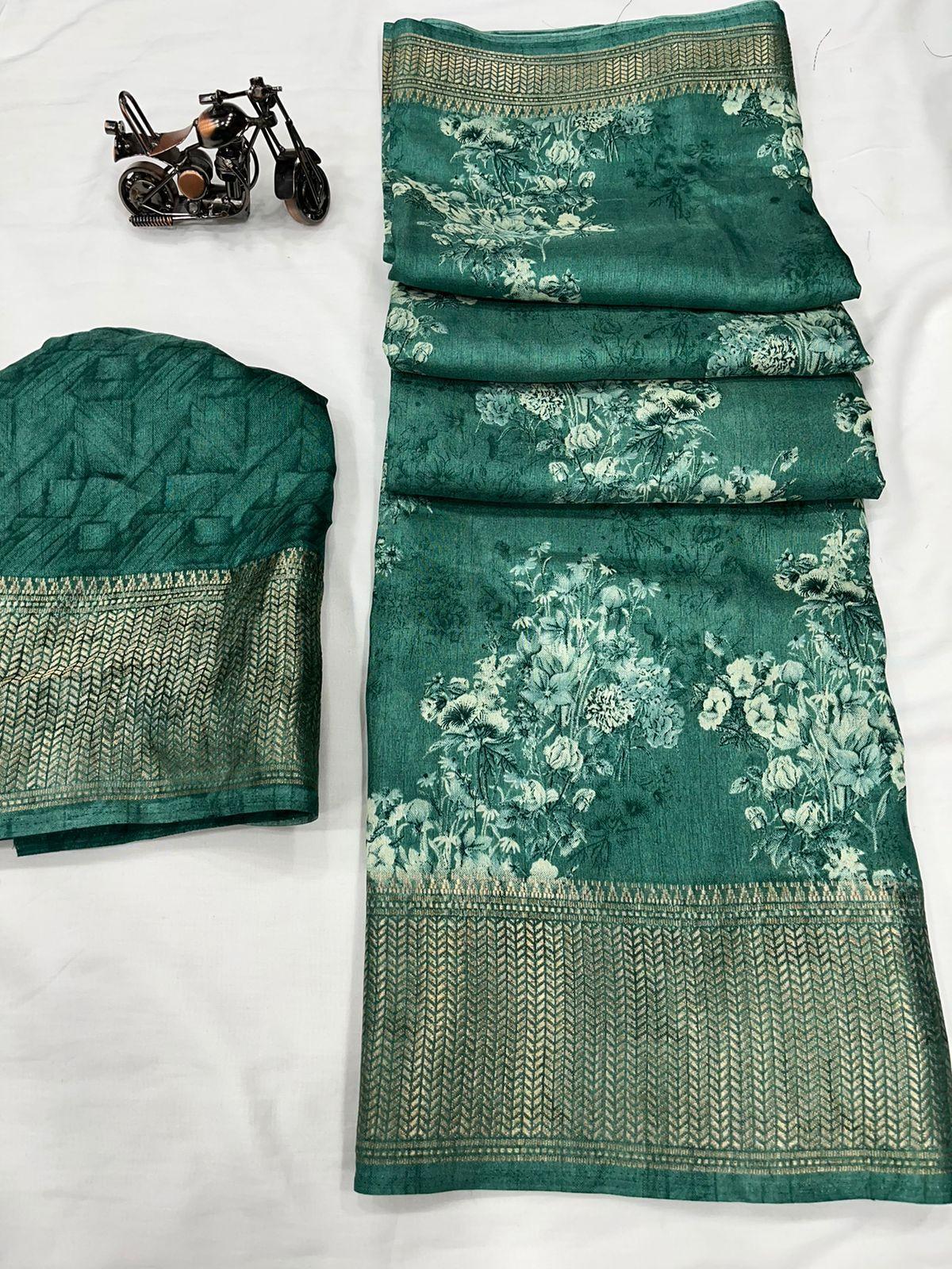 Dola Semi-silk soft Saree smooth With running blouse 15539N -1 - Griiham