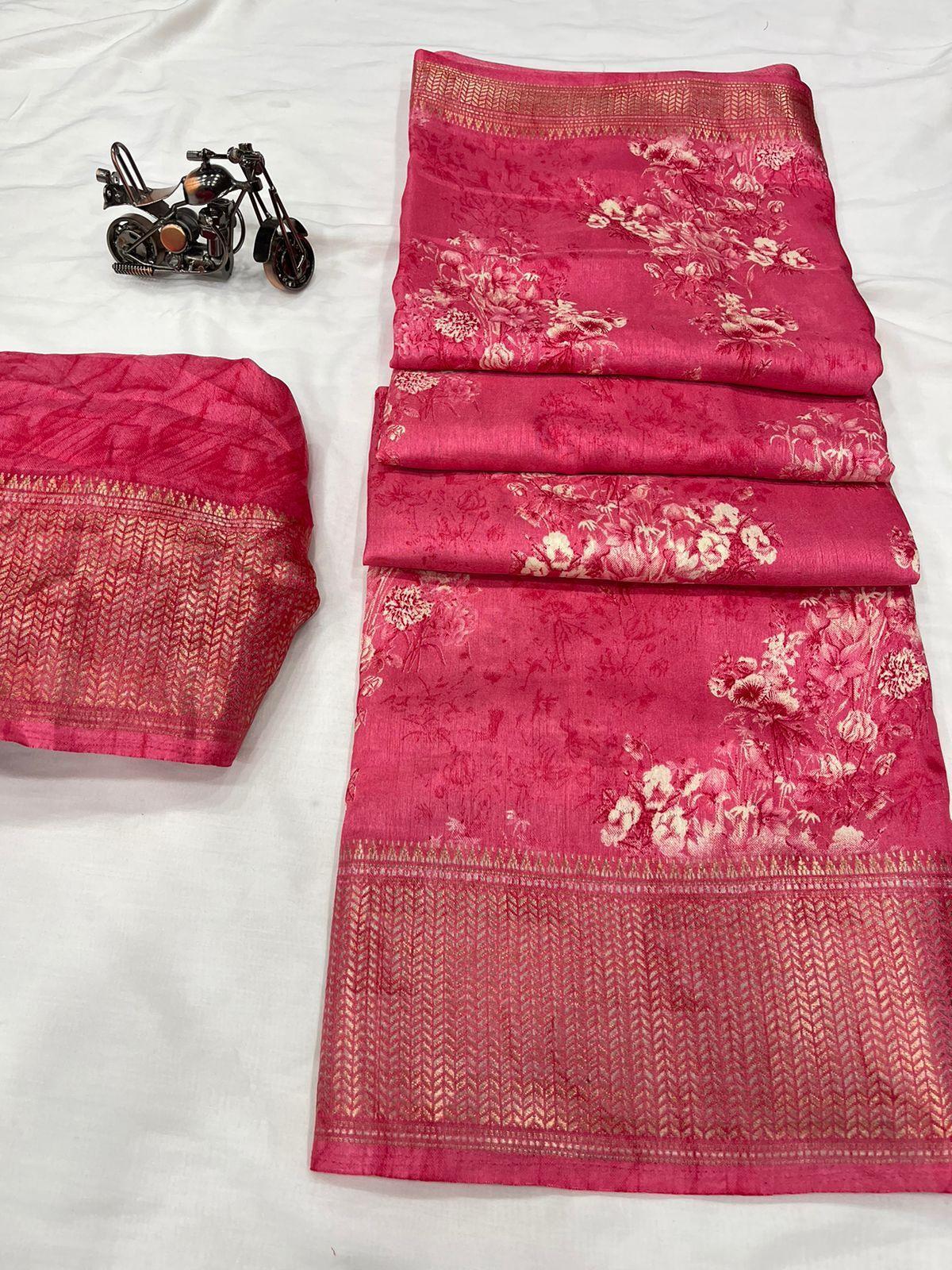 Dola Semi-silk soft Saree smooth With running blouse 15539N -1 - Griiham