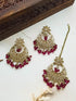 Faint Gold finish Earring Dangler with Maang Tikka