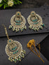 Faint Gold finish Earring Dangler with Maang Tikka