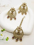 Faint Gold finish Earring Dangler with Maang Tikka