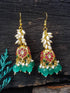 Gold Plated Kempu Stones Jhumki earrings