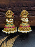 Gold plated Temple design Jhumka Earrings