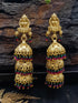 Gold plated Temple design Layered Jhumka Earrings