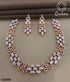 Elegant premium quality cz necklace set rose gold and white gold 12280N - Griiham