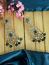 Faint Gold finish Earring Dangler with Blue Stones