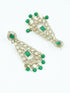 Faint Gold finish Earring Dangler with Green Stones - Griiham