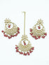 Faint Gold finish Earring Dangler with Maang Tikka - Griiham