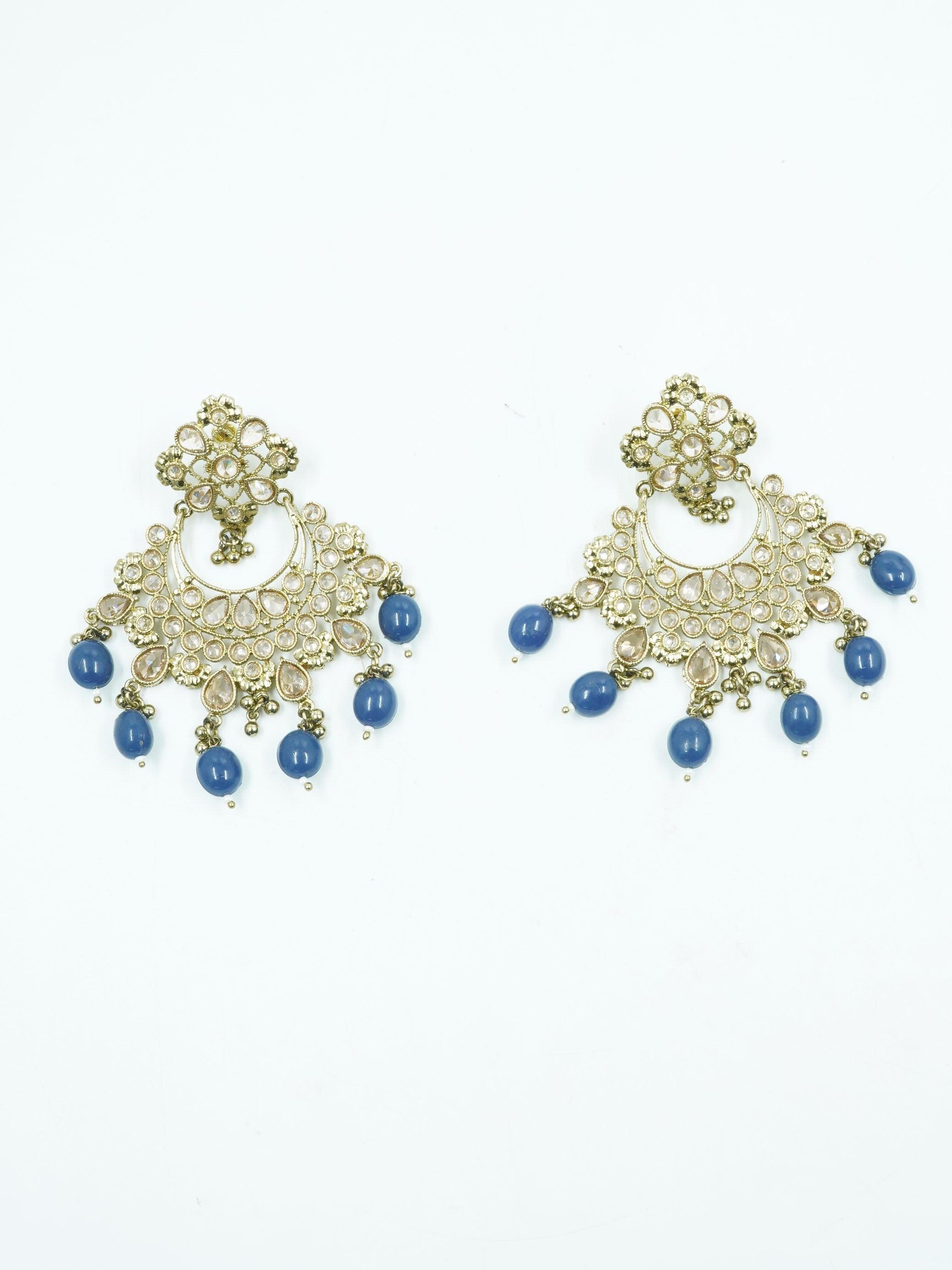 Faint Gold finish Earring Dangler with Maang Tikka - Griiham