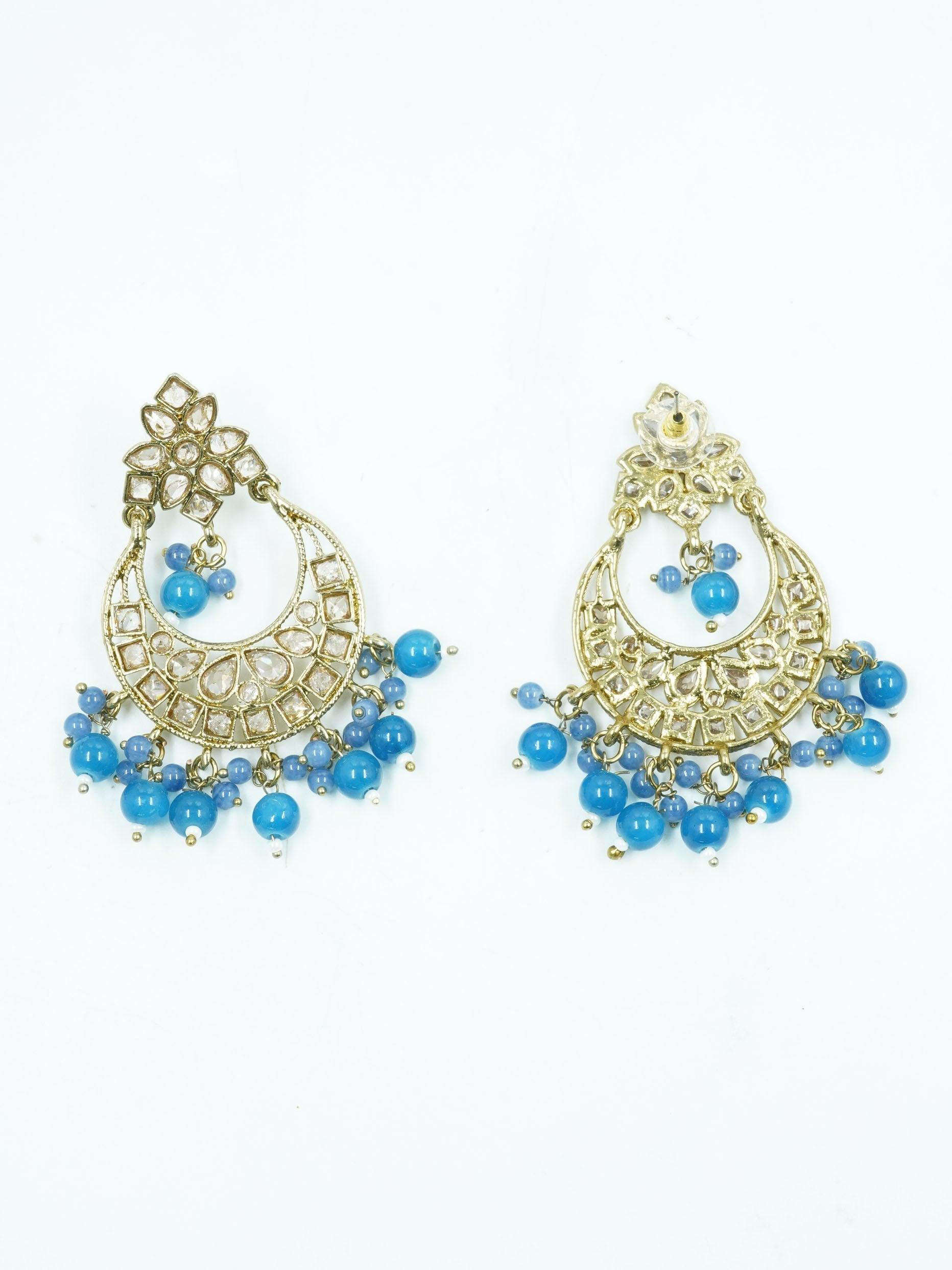 Faint Gold finish Earring Dangler with Maang Tikka - Griiham